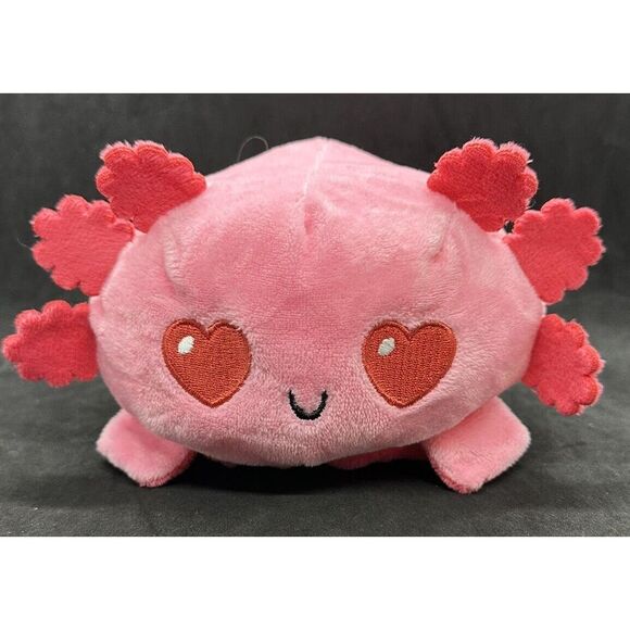 TeeTurtle Axolotl Reversible Plush Pink Heart Eyes Red Angry Fire Valentine 2021 - Picture 1 of 6